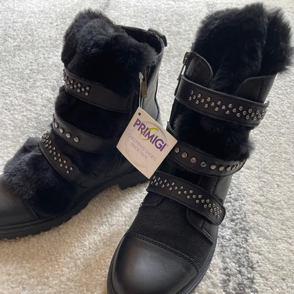 Primigi girls genuine leather black ankle boot,size 4 to 4.5 kids,  sz 37 euro - Picture 2 of 6